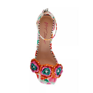 Betsey Johnson Women's Sz 9 Brandee Colorful Macrame Beads Embellished Sandals